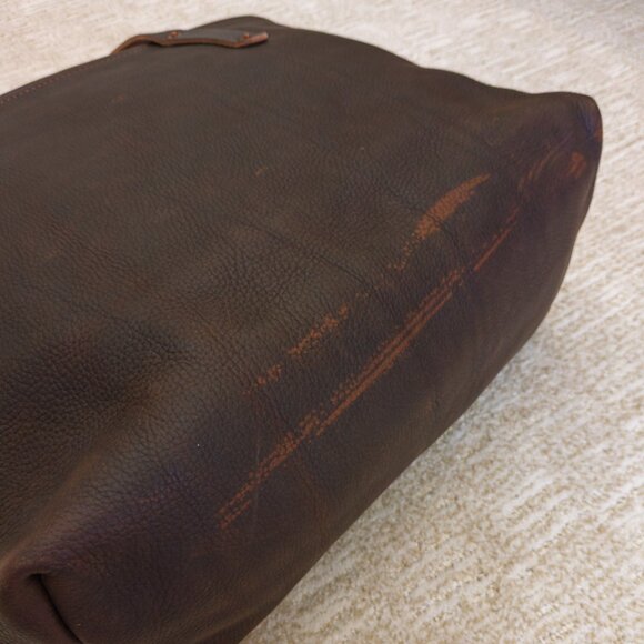GFG Large Avery Tote Deluxe — Mocha Full-Grain Leather, Zipper Top, Rare Version - Picture 5 of 14
